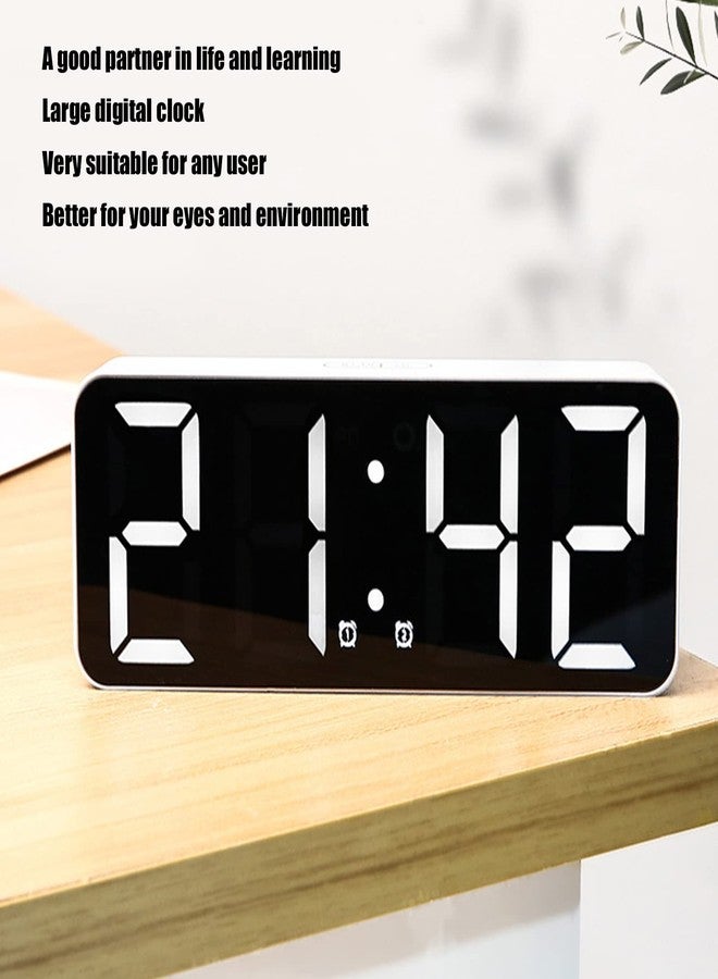 ناروت ساعة رقمية، ساعة منبه رقمية كبيرة، ساعة غرفة نوم بيضاء بسيطة بخط كبير على الطراز الأوروبي الشمالي، هدية مثالية. - Image 3