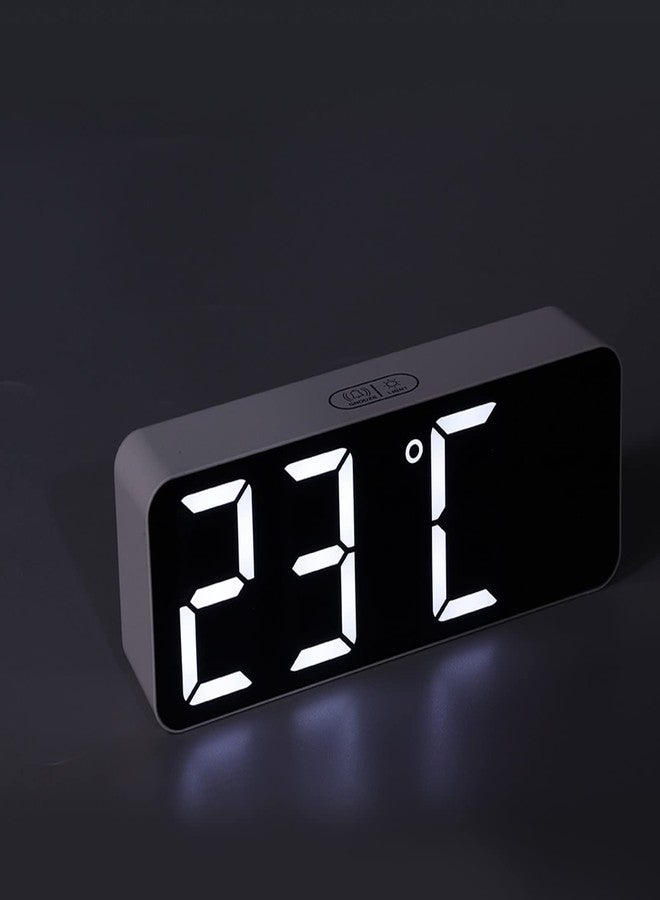 ناروت ساعة رقمية، ساعة منبه رقمية كبيرة، ساعة غرفة نوم بيضاء بسيطة بخط كبير على الطراز الأوروبي الشمالي، هدية مثالية. - Image 5