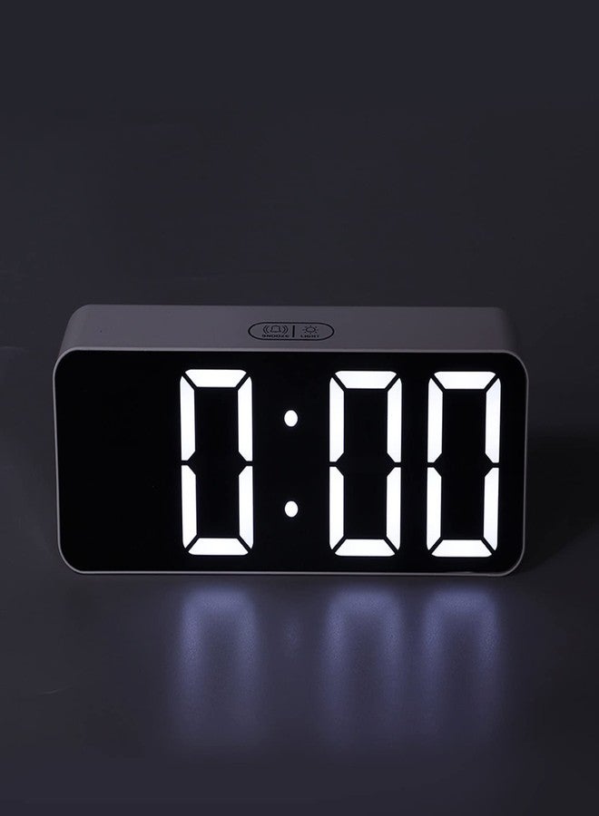 ناروت ساعة رقمية، ساعة منبه رقمية كبيرة، ساعة غرفة نوم بيضاء بسيطة بخط كبير على الطراز الأوروبي الشمالي، هدية مثالية. - Image 4