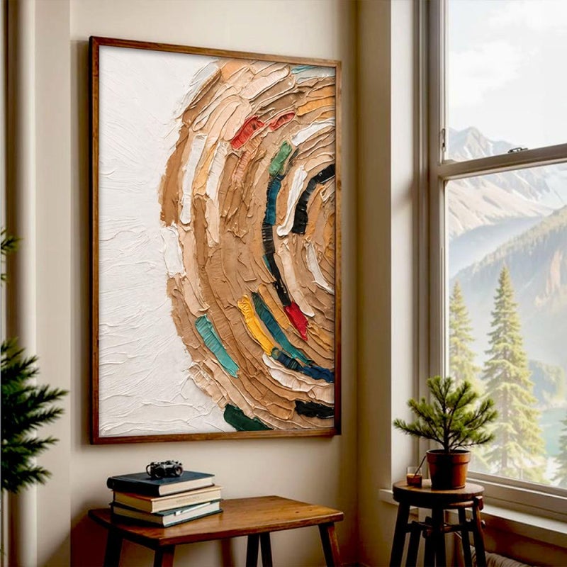 Marktna Abstract Canvas Painting with Hollow Frame (120x80) 1 Piece - Image 1