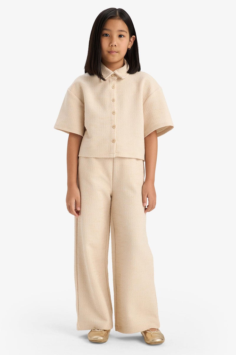 DeFacto Girl Relax Fit Polo Neck Basic Short Sleeve T Shirt - Image 3