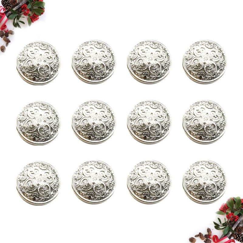 comfrt Metal Buttons 30pcs Vintage Antique Metal Blazer Buttons with Coats Buttons Jacket Buttons Shirt Suit Trousers Buttons Round Sewing Buttons for DIY Craft 25mm (Silver) Metal Sewing Buttons - Image 5