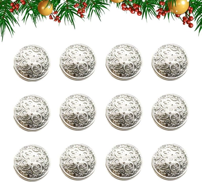 comfrt Metal Buttons 30pcs Vintage Antique Metal Blazer Buttons with Coats Buttons Jacket Buttons Shirt Suit Trousers Buttons Round Sewing Buttons for DIY Craft 25mm (Silver) Metal Sewing Buttons - Image 2
