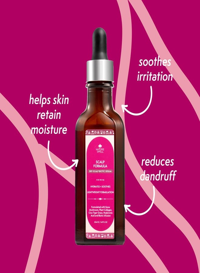 Nature Spell سيروم فروة الرأس من ناتشر سبيل لعلاج فروة الرأس الجافة والحكة، سيروم للشعر مدعوم بحمض الهيالورونيك وفطر الثلج، 1.69 أونصة سائلة - Image 2