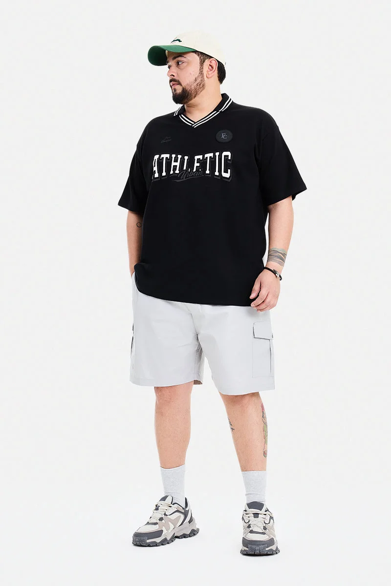 سنيتش Light Grey Textured Regular Fit Streetwear Plus Size Shorts
