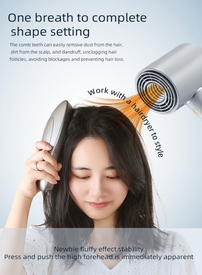 مشط كهربائي لتنظيف فروة الرأس، مشط تصفيف الشعر المضاد للقشرة، مغذي لفروة الرأس، تدليك وتصفيف الشعر الرقيق، العناية بالرأس (رمادي) - Image 3