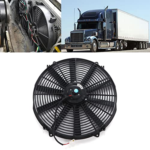 Naroote Radiator Fan, 24V 16in Slim Electric Cooling Fan Electric Radiator Fan Low Noise for Trucks, RVs, Trailers, with Retaining Clamps - Image 3