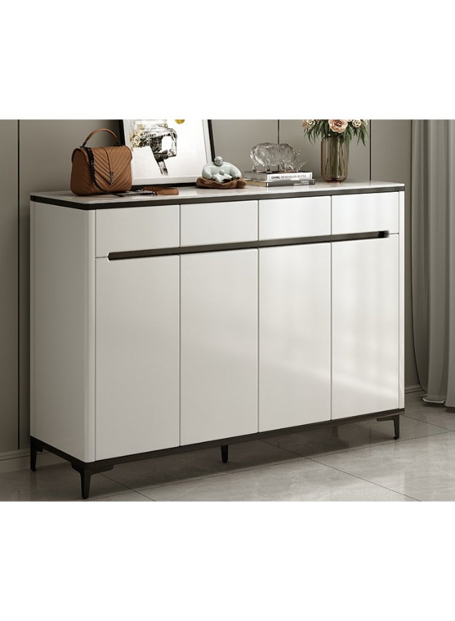 بست وان خزانة أحذية عملية وأنيقة مثالية للحفاظ على مساحة معيشة منظمة ومرتبة وجذابة 120×32×100 سم أبيض 4 أبواب 4 طبقات - Image 2