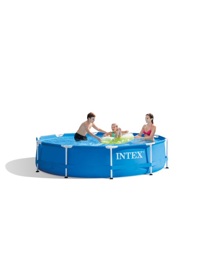 INTEX 10ft x 30in Metal Frame Above Ground Pool – 305cm x 76cm – Ages 6+ - Image 2