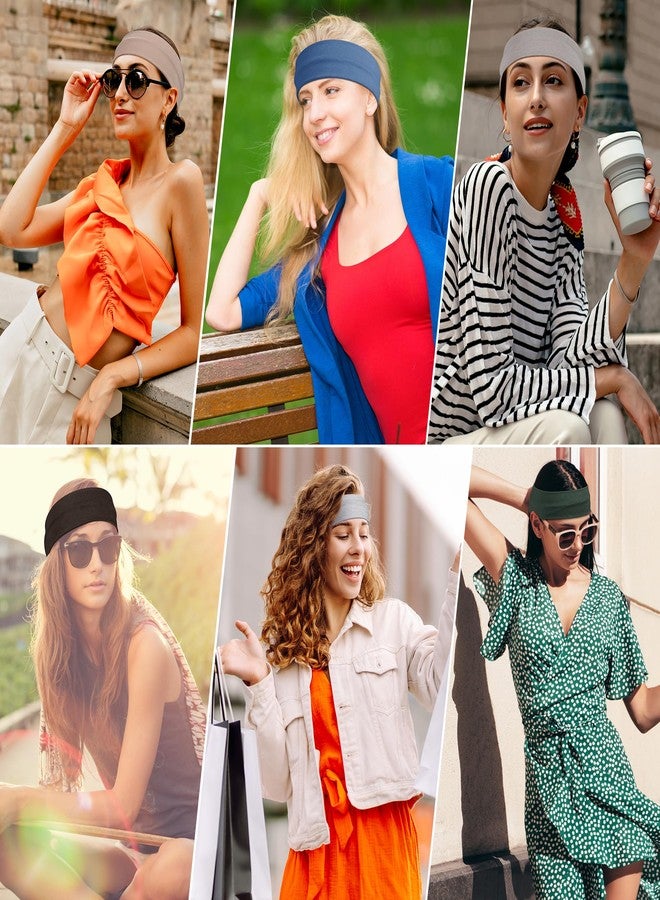 Ztomine Headbands for Women, 8pcs Stretchy Non Slip Soft Cotton Cloth Hair Bands for Sports, Workout, Yoga and Running - Image 4