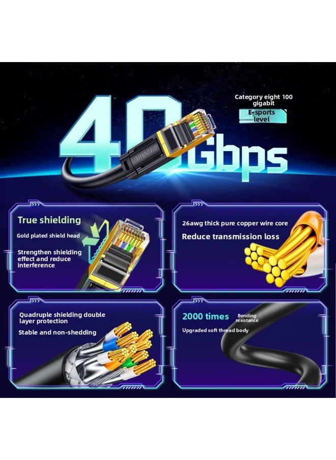 Generic Shanze 8-class 10 Gigabit Network Cable E-sports 8-core Pure Copper Double Shielded 0.5-25 M WX8015/JC8030H-Color:10 Gigabit Bold Project JC8005H Series-Line Length:25 M  - Image 4