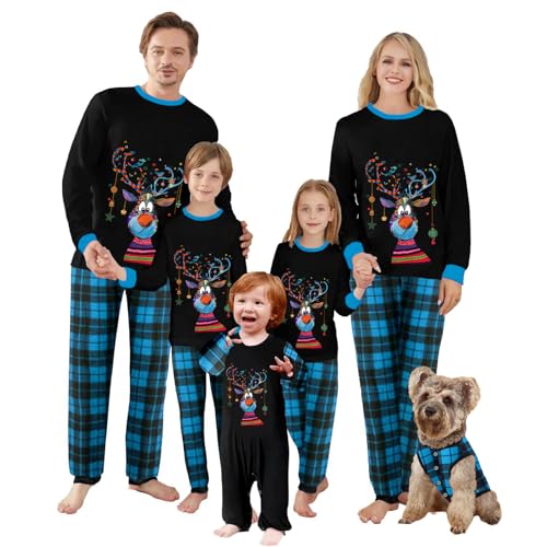 Wobame Christmas Pajamas for Family Xmas Pajamas Family Christmas Pjs Matching Sets Holiday Nightwear Jammies7g27 Mom XL - Image 1