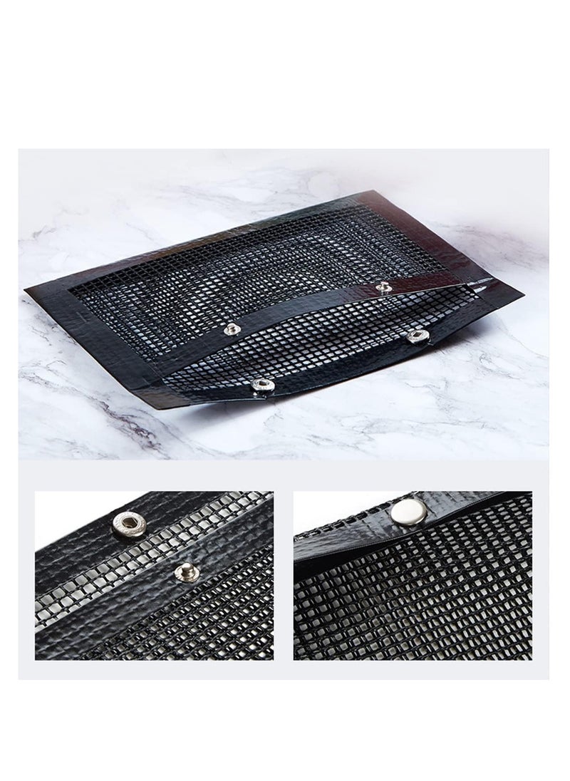 ECVV BBQ Mesh Grill Bags Teflon, Non-stick High Temperature Resistant, Reusable BBQ Bags for Charcoal, Gas, Electric Grills, 2 Pack Large (BBQBAG-40cm)