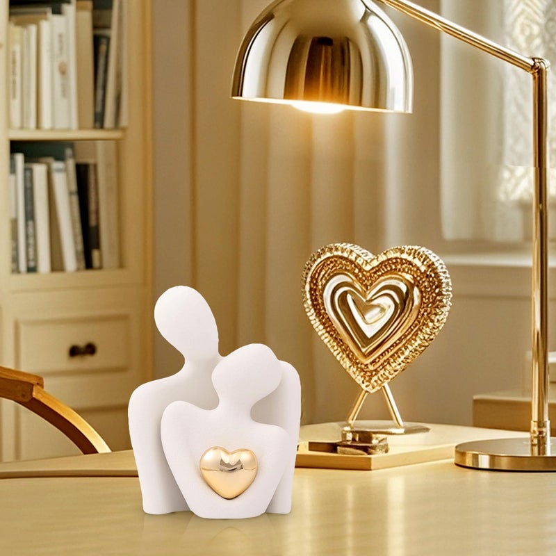 Joogour Home Decor for Couples, Mini Couple Ceramic Statue Tv Stand Decor, Bedroom Decor Love Statue Couple Knick Knacks Unique Decoration- Gifts for Her Romantic Gifts(White, 4.72in) - Image 4