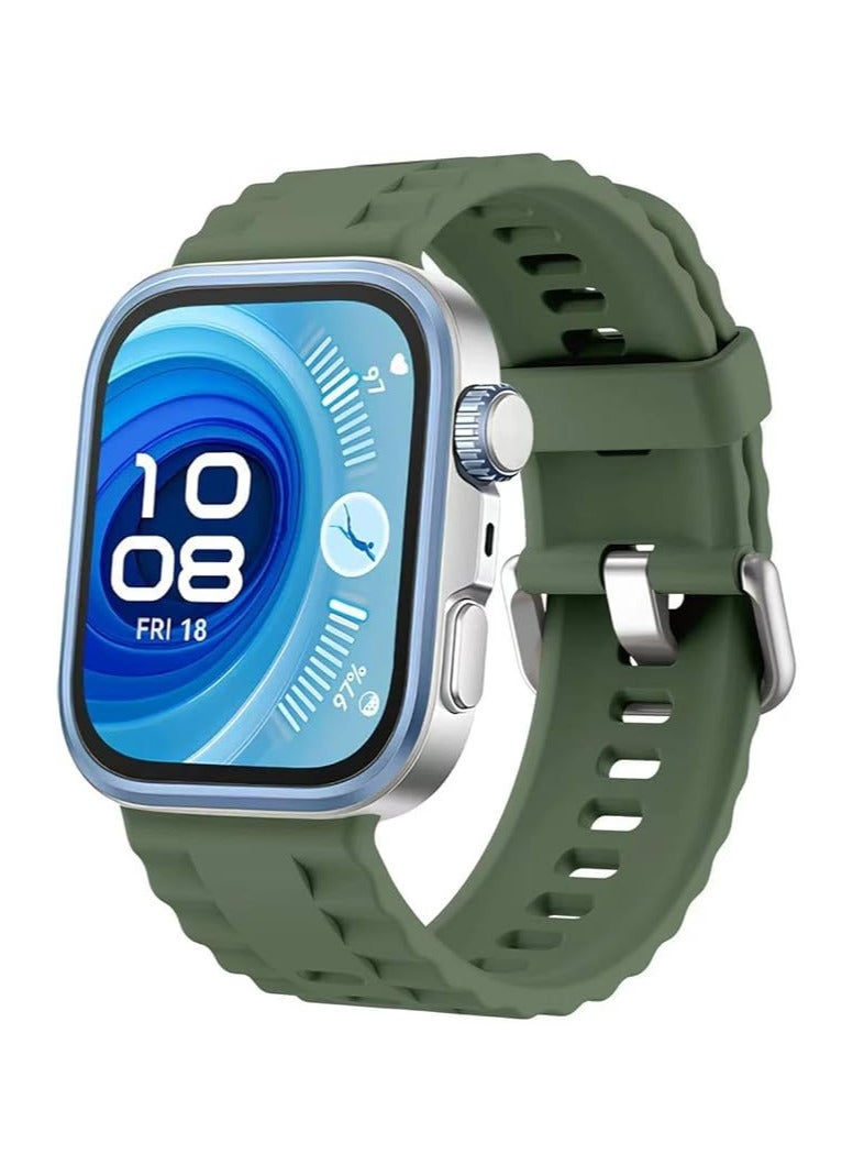 Wave Silicone Bracelet for Watch Fit 3/Watch Fit 4 Pro/Fit 4 Strap, Soft Silicone Sport Replacement Strap for Women/Men, Adjustable Waterproof Sports Band - Image 1