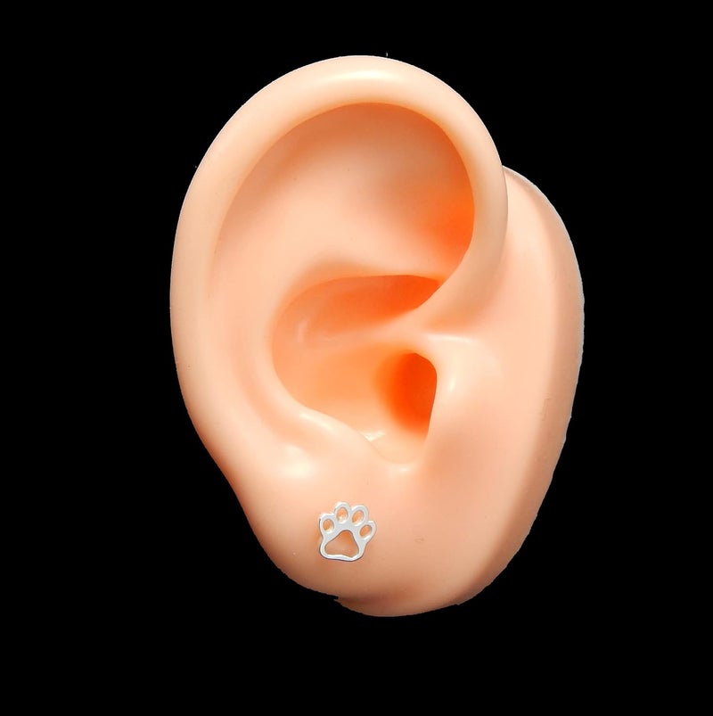 ICYROSE 925 Sterling Silver Paw Print Stud Earrings (Choose Your Style) (Nickel Free) - Image 3
