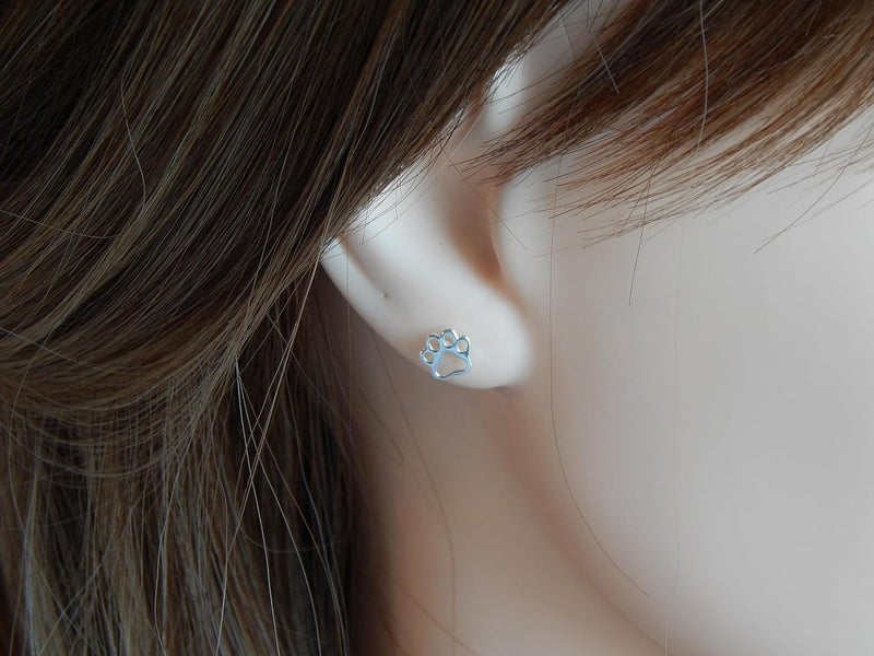 ICYROSE 925 Sterling Silver Paw Print Stud Earrings (Choose Your Style) (Nickel Free) - Image 4
