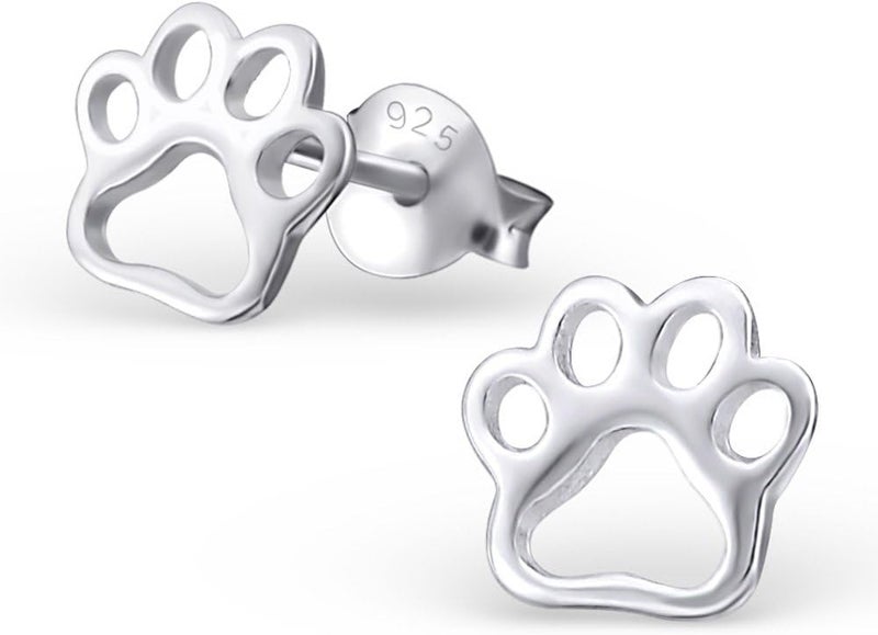 ICYROSE 925 Sterling Silver Paw Print Stud Earrings (Choose Your Style) (Nickel Free) - Image 1