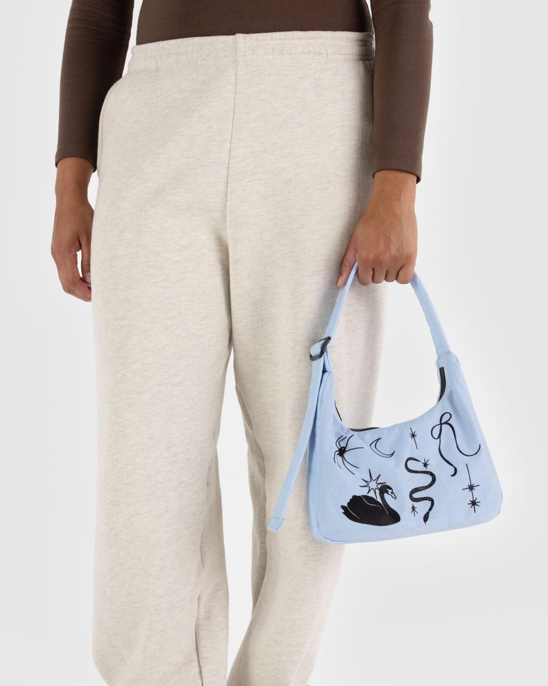 BAGGU Mini Nylon Shoulder Bag - Embroidered Ballet Icons - Image 2