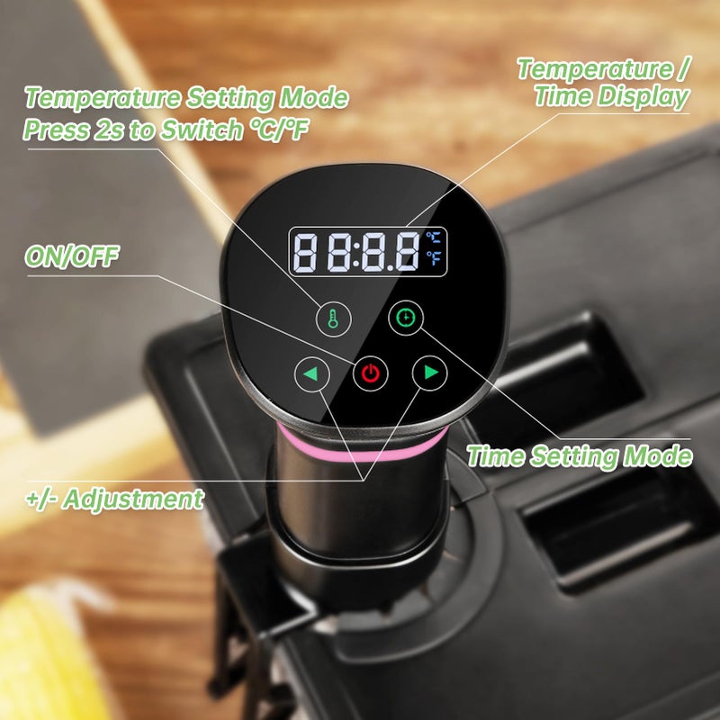 Vpcok Direct Sous Vide Machines, Sous Vide Cooker, 1000 Watts Immersion Circulators with Recipe, Accurate Temperature and Time Control - Image 5