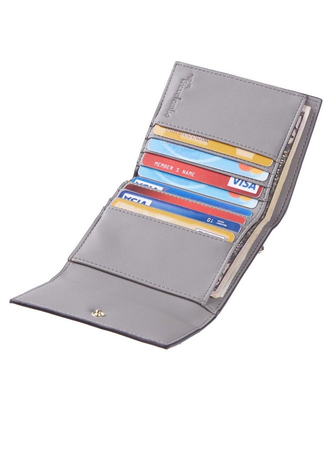 Travelambo - Rfid Blocking Small Mini Compact Wallet Coin Pouch Holder Trifold Credit Card Holder Pocket Purse For Women (Napa Grey) - Image 1