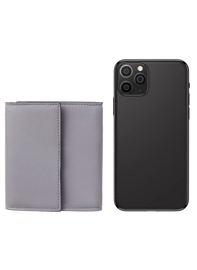 Travelambo - Rfid Blocking Small Mini Compact Wallet Coin Pouch Holder Trifold Credit Card Holder Pocket Purse For Women (Napa Grey) - Image 1