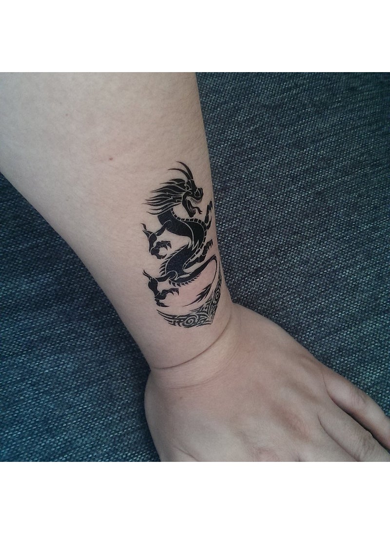 S.A.V.I SAVI Temporary Tattoo 3D Black Dragon Tattoo Sticker Size 105x6CM  1PC 431  - Image 3