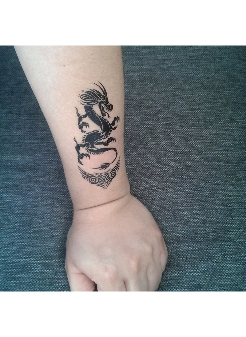 S.A.V.I SAVI Temporary Tattoo 3D Black Dragon Tattoo Sticker Size 105x6CM  1PC 431  - Image 4