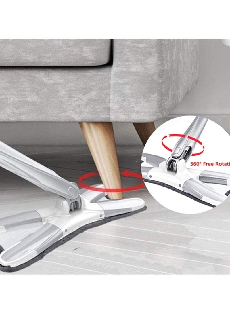 DubaiGallery X-Type Floor Mop 360° Rotatable Hand Wash Free Flat Mop Home Lazy Mop with Reusable Microfiber Mat for Floor Cleaning - Image 2