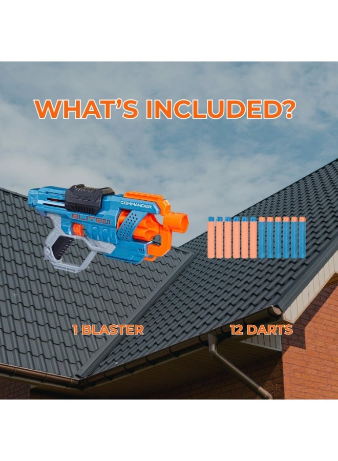 Elite  Commander RD-6 Blaster, 12 Official Darts, 6-Dart Rotating Drum, Tactical Rails, Barrel and Stock Attachment Points - Image 2