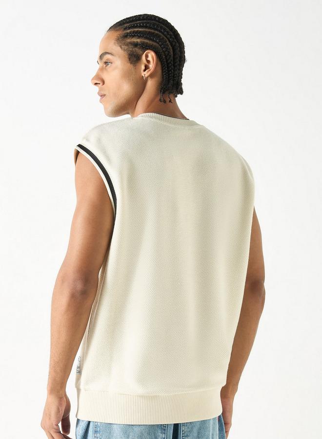 Starter Slogan Applique V-neck Sleeveless T-shirt - Image 3