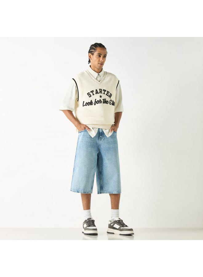 STARTER Starter Slogan Applique V-neck Sleeveless T-shirt  - Image 2