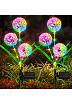 SYOSI Solar Lights Outdoor Garden Decor 2 Pack Upgraded Dandelion Design with 36 Colorful LEDs Illuminate Your Garden with Solar Path Lights Waterproof  - Image 1