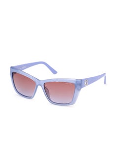 Women's Mirrored Cat Eye Shape Plastic Sunglasses GU0009881Z55 - Lens Size: 55 Mm - Shiny Violet