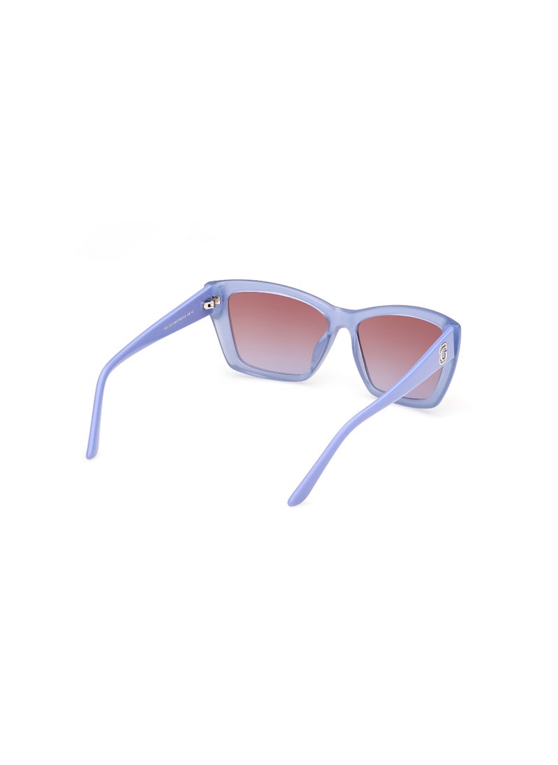 GUESS - Women's Mirrored Cat Eye Shape Plastic Sunglasses GU0009881Z55 - Lens Size: 55 Mm - Shiny Violet - Image 1