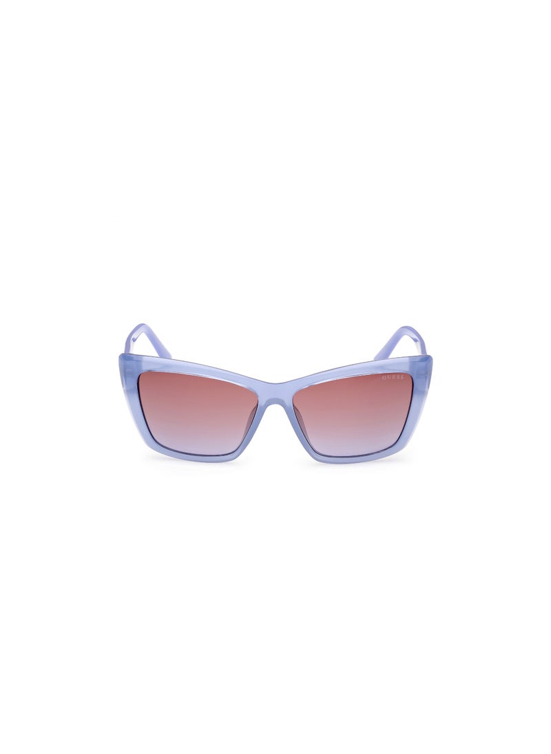 GUESS - Women's Mirrored Cat Eye Shape Plastic Sunglasses GU0009881Z55 - Lens Size: 55 Mm - Shiny Violet - Image 1