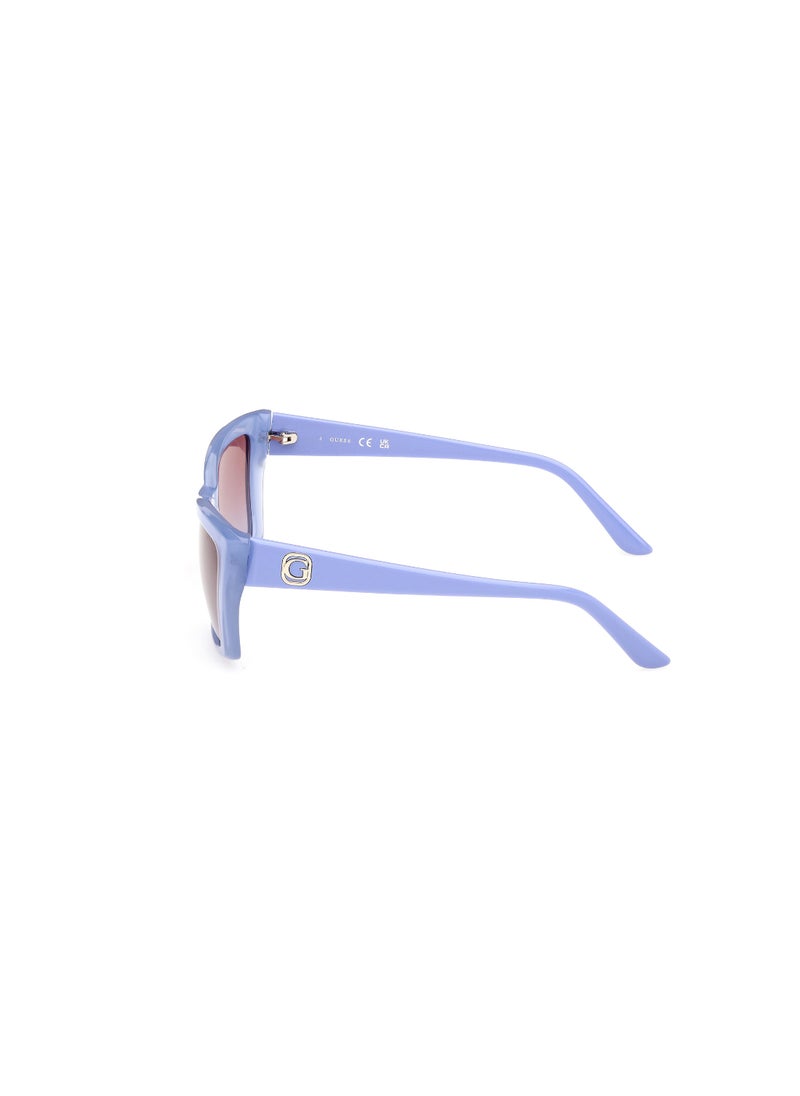 GUESS - Women's Mirrored Cat Eye Shape Plastic Sunglasses GU0009881Z55 - Lens Size: 55 Mm - Shiny Violet - Image 1