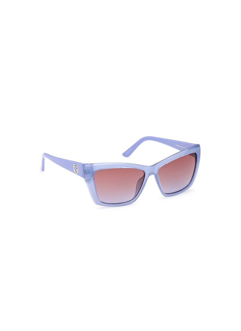 GUESS - Women's Mirrored Cat Eye Shape Plastic Sunglasses GU0009881Z55 - Lens Size: 55 Mm - Shiny Violet - Image 1