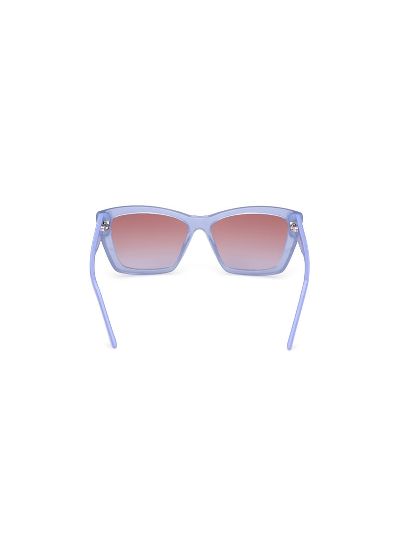 GUESS - Women's Mirrored Cat Eye Shape Plastic Sunglasses GU0009881Z55 - Lens Size: 55 Mm - Shiny Violet - Image 1