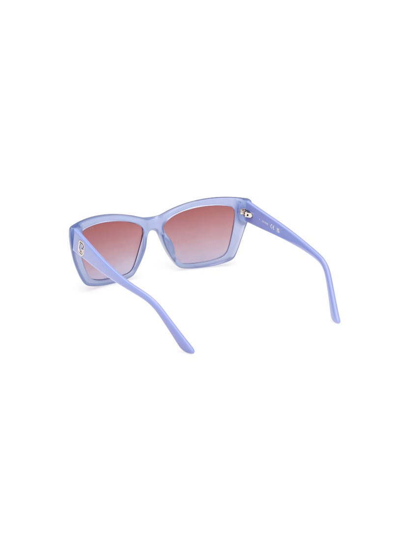 GUESS - Women's Mirrored Cat Eye Shape Plastic Sunglasses GU0009881Z55 - Lens Size: 55 Mm - Shiny Violet - Image 1