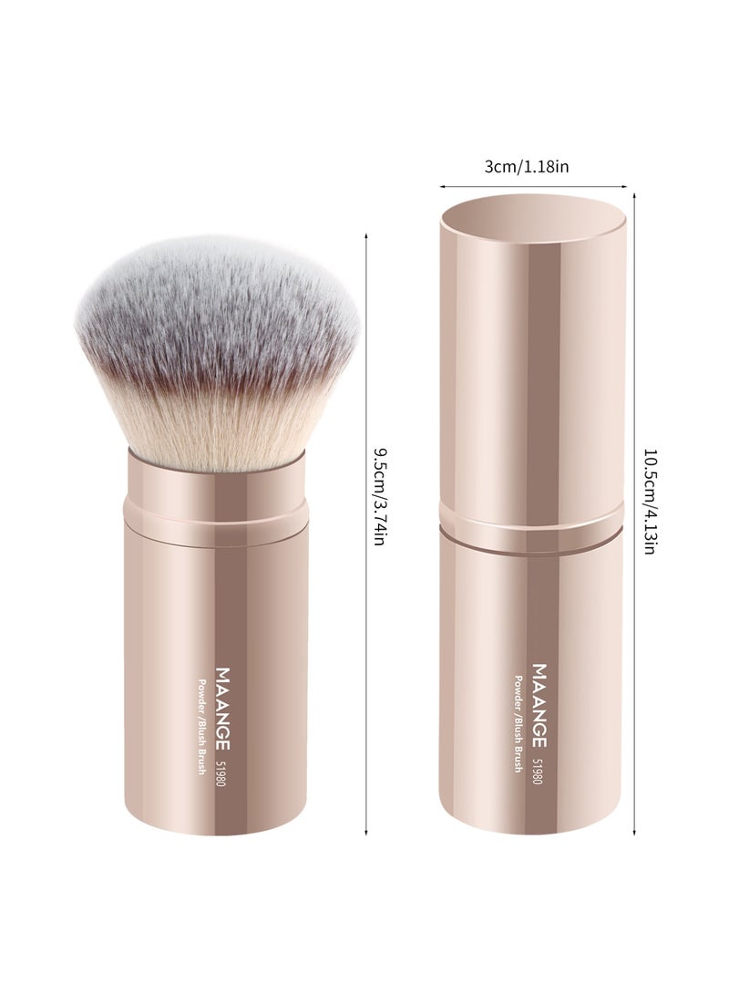 MAANGE فرشاة مكياج أساس 1 قطعة، فرشاة مكياج سفر للأساس، فرشاة أساس سائلة محمولة مع غطاء مثالية لدمج السوائل أو الكريمات أو مساحيق التجميل الخالية من العيوب باللون الذهبي - Image 3