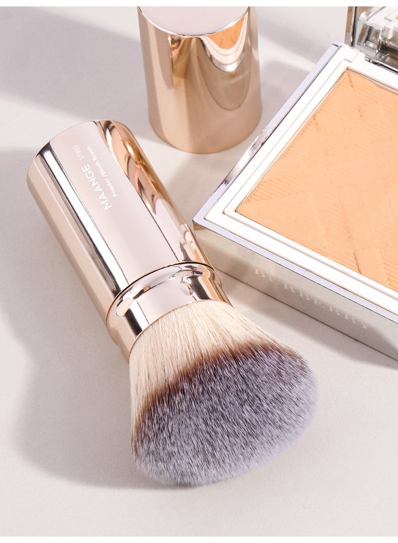 MAANGE فرشاة مكياج أساس 1 قطعة، فرشاة مكياج سفر للأساس، فرشاة أساس سائلة محمولة مع غطاء مثالية لدمج السوائل أو الكريمات أو مساحيق التجميل الخالية من العيوب باللون الذهبي - Image 2