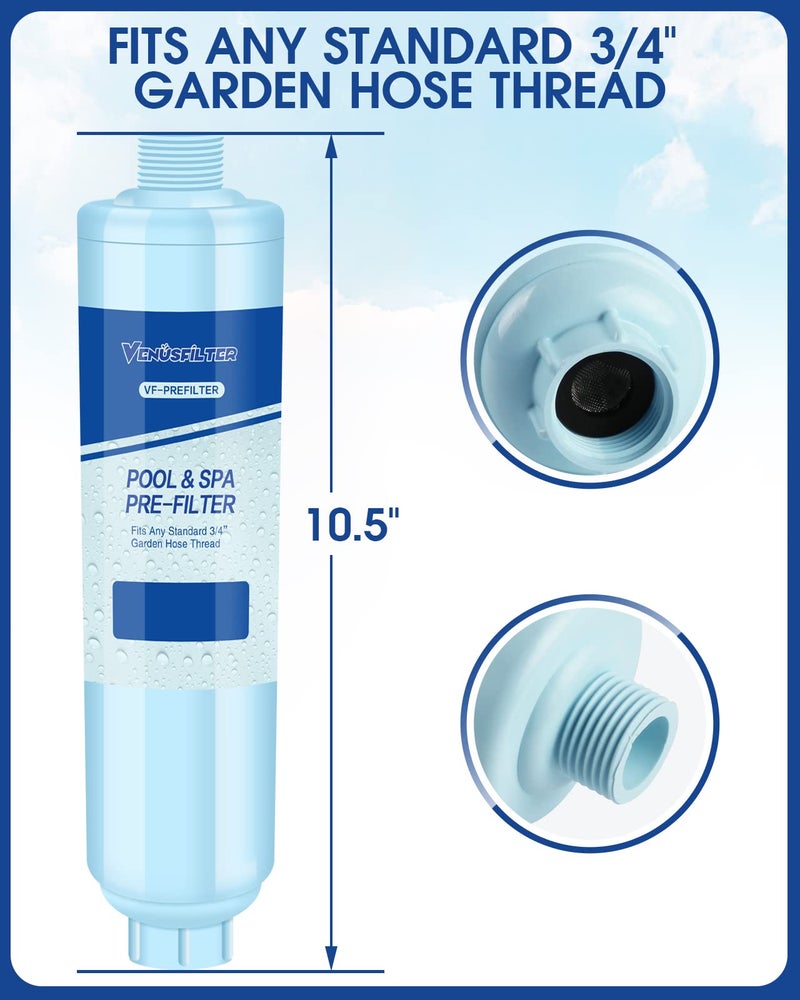 VENUSFILTER Garden Hose Filter for Filling Hot Tub, Pool, Spa, Greatly Reduces Sediment, Chlorine, Heavy Metals and Odors, Standard 3/4" Garden Hose Thread (1 pack) - Image 3