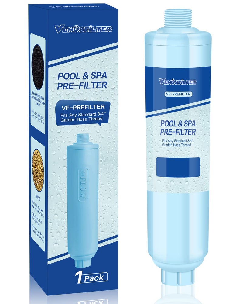 VENUSFILTER Garden Hose Filter for Filling Hot Tub, Pool, Spa, Greatly Reduces Sediment, Chlorine, Heavy Metals and Odors, Standard 3/4" Garden Hose Thread (1 pack) - Image 1