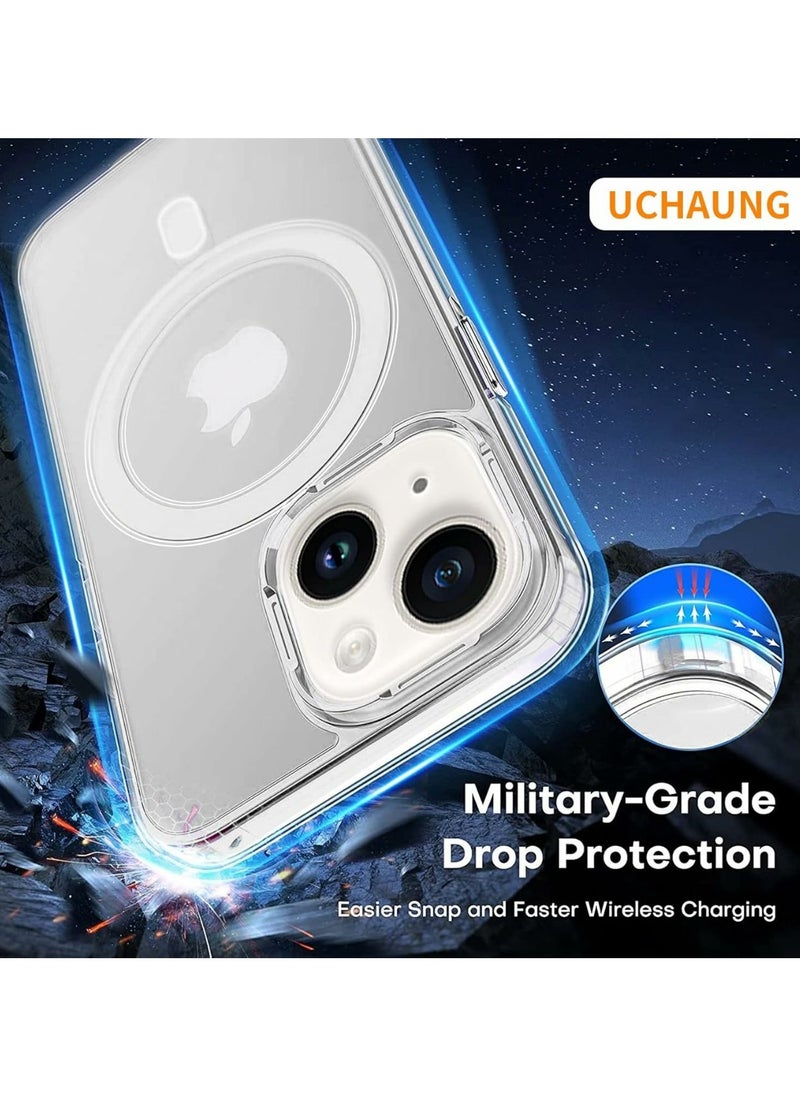 Denx - Package 3 in 1 For iPhone 14, Clear Case with Screen Protector & Lens Protector, Compatible with Magsafe, High-Grade Protection & Anti-Yellowing, Magnetic Case for iPhone 14, Transparent - Image 1