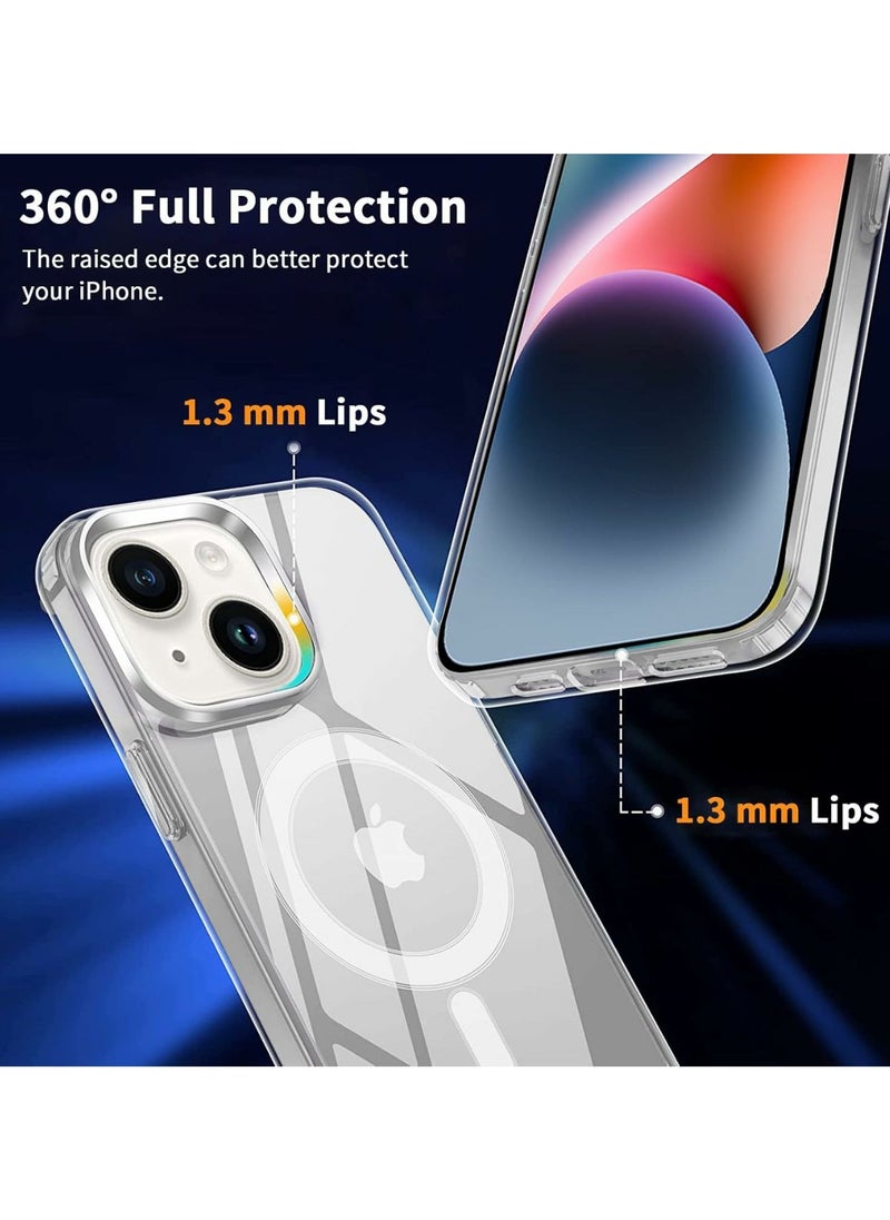 Denx - Package 3 in 1 For iPhone 14, Clear Case with Screen Protector & Lens Protector, Compatible with Magsafe, High-Grade Protection & Anti-Yellowing, Magnetic Case for iPhone 14, Transparent - Image 1