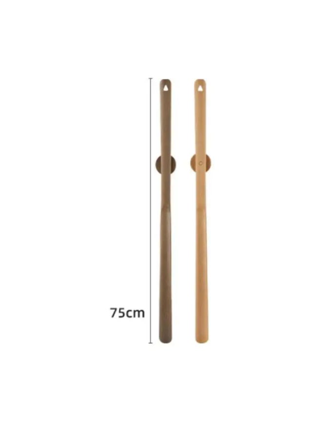 Wooden Shoe Horn With Magnetic Holder, Suitable for High Heels, Leather Shoes, Sneakers - 75 cm - Nut Brown Color  - Image 4