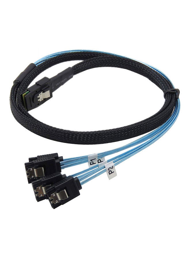 NIBEMINENT Mini SAS SFF-8087 To 4 SATA Hard Disk Cable 1meter Black/Blue - Image 3