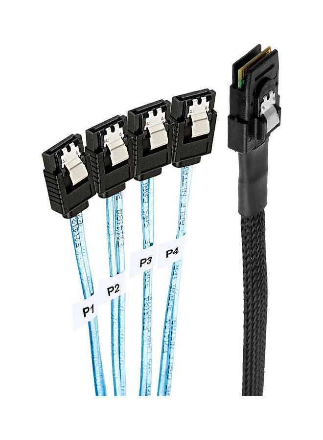 NIBEMINENT Mini SAS SFF-8087 To 4 SATA Hard Disk Cable 1meter Black/Blue - Image 4