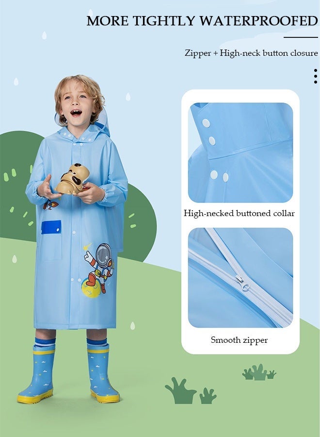 DUNISO Portable Kids EVA Raincoat with Hood and Sleeves - Reusable for Cycling, Traveling, Fishing, Hiking &  Camping - Image 2